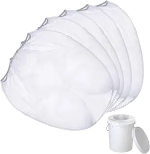 10 Pack Paint Strainer Bags Paint Filter Bag 5 Gallon Paint Strainer Bags White Fine Mesh Disposable Bag Filters with Elastic Drawstring Top Opening for 5 Gallon Bucket Paint Strainer