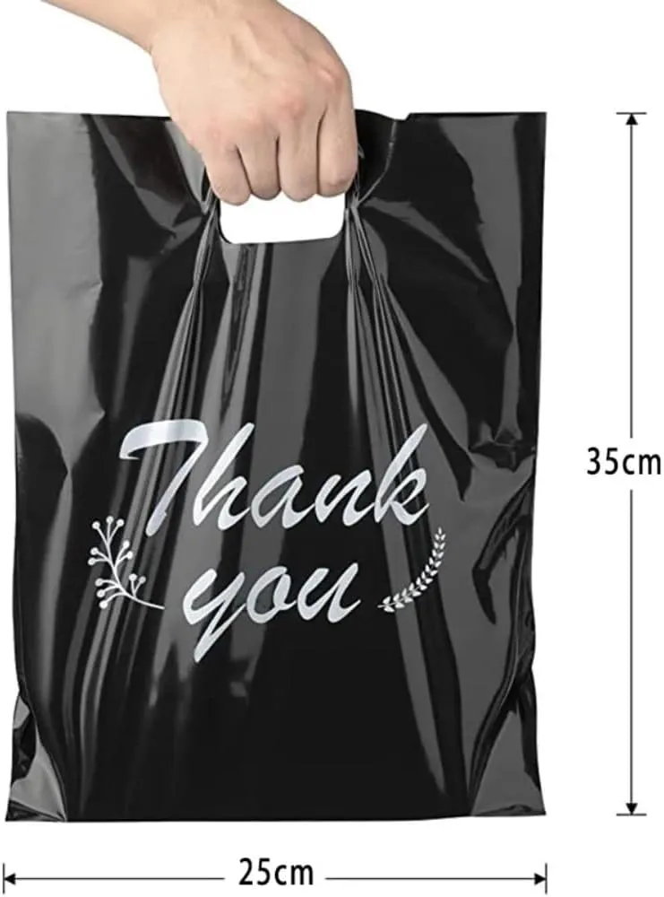 100pcs Custom Shopping Bags with Logo for Boutique Personalized Plastic Gift Bags with Logo Customized Merchandise Bags with Logo for Business