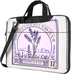 15.6-Inch Laptop Computer And Tablet Shoulder Bag Carrying Case,Business Casual,Lavender Stamp Print