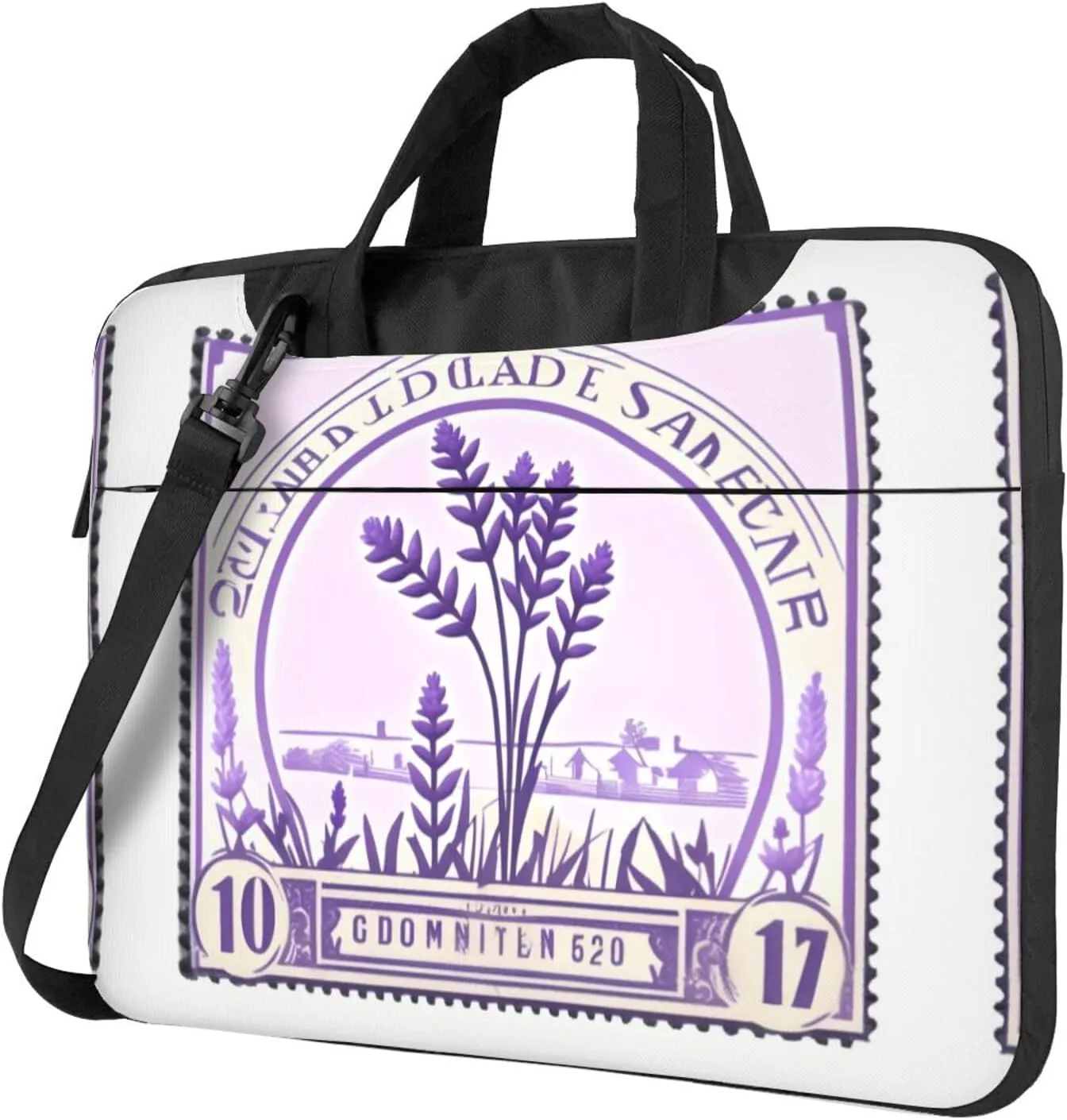 15.6-Inch Laptop Computer And Tablet Shoulder Bag Carrying Case,Business Casual,Lavender Stamp Print