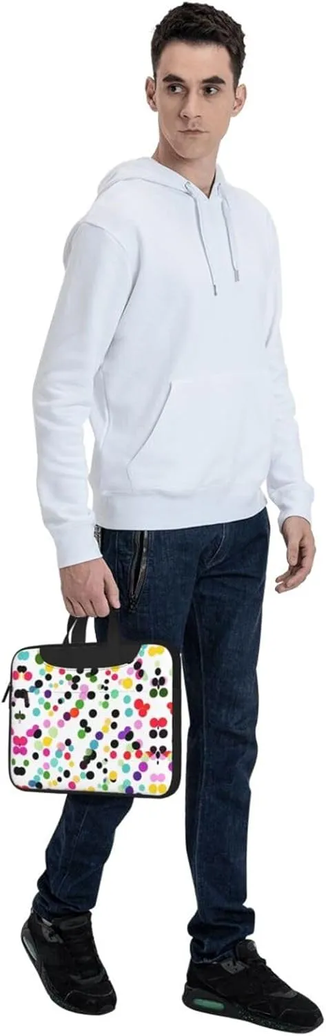 15.6-Inch Laptop Computer And Tablet Shoulder Bag Carrying Case,Business Casual,White Blue Daisy Print