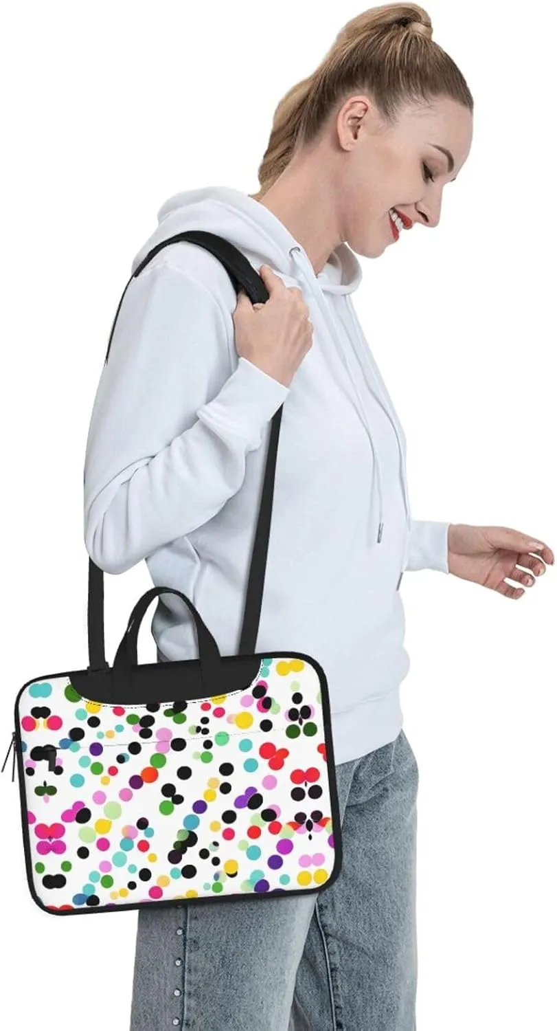 15.6-Inch Laptop Computer And Tablet Shoulder Bag Carrying Case,Business Casual,White Blue Daisy Print