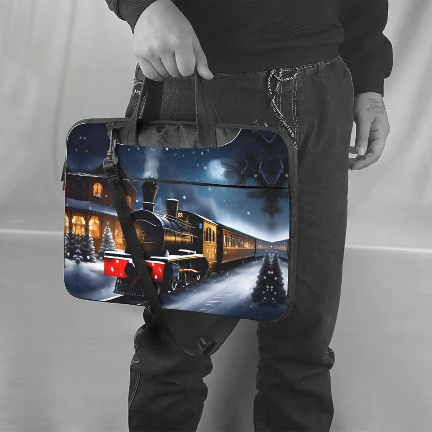 15.6-Inch Laptop Computer And Tablet Shoulder Bag Carrying Case,Business Casual,Yin Yang Pattern Print