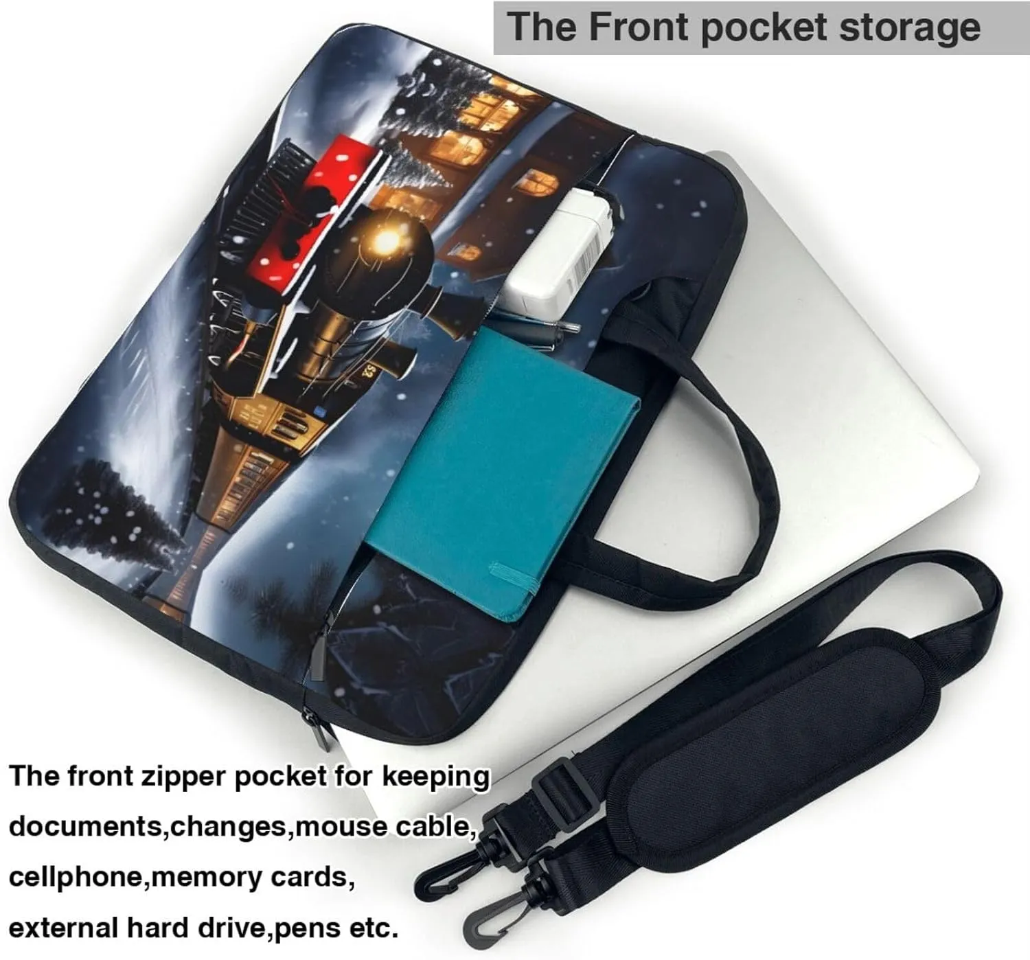 15.6-Inch Laptop Computer And Tablet Shoulder Bag Carrying Case,Business Casual,Yin Yang Pattern Print