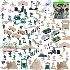 180 PCS Army Men Military Base Toy Set, Military Soldier Action Figures with Army Accessories, Gifts for Kid Boy Toddler