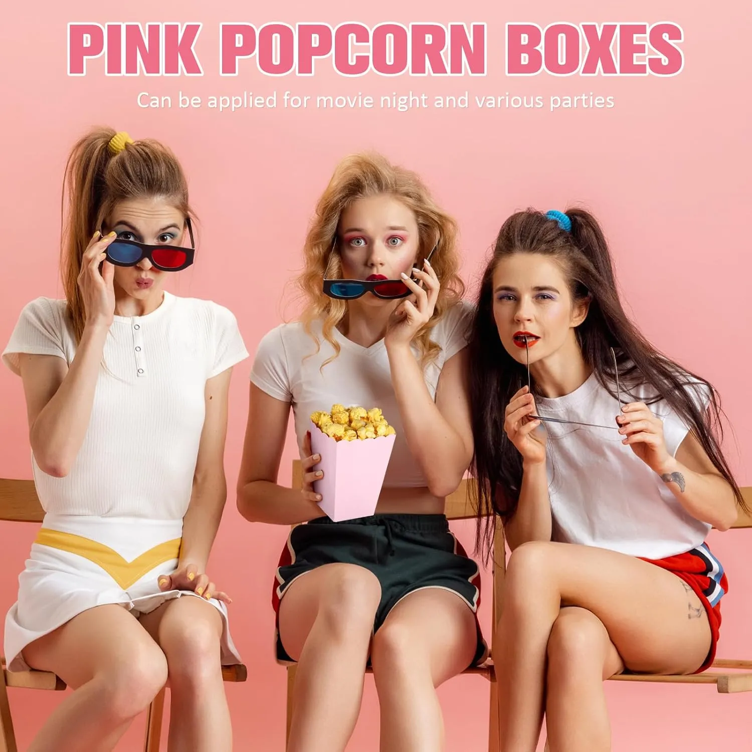 200 Pcs Zopeal Mini Popcorn Boxes and Clear Treat Bag Set, Bulk Popcorn Bags Open Top Paper Popcorn Containers with Treat Bags Popcorn Candy Boxes for Movie, Party, 3 x 4 Inch (Pink)