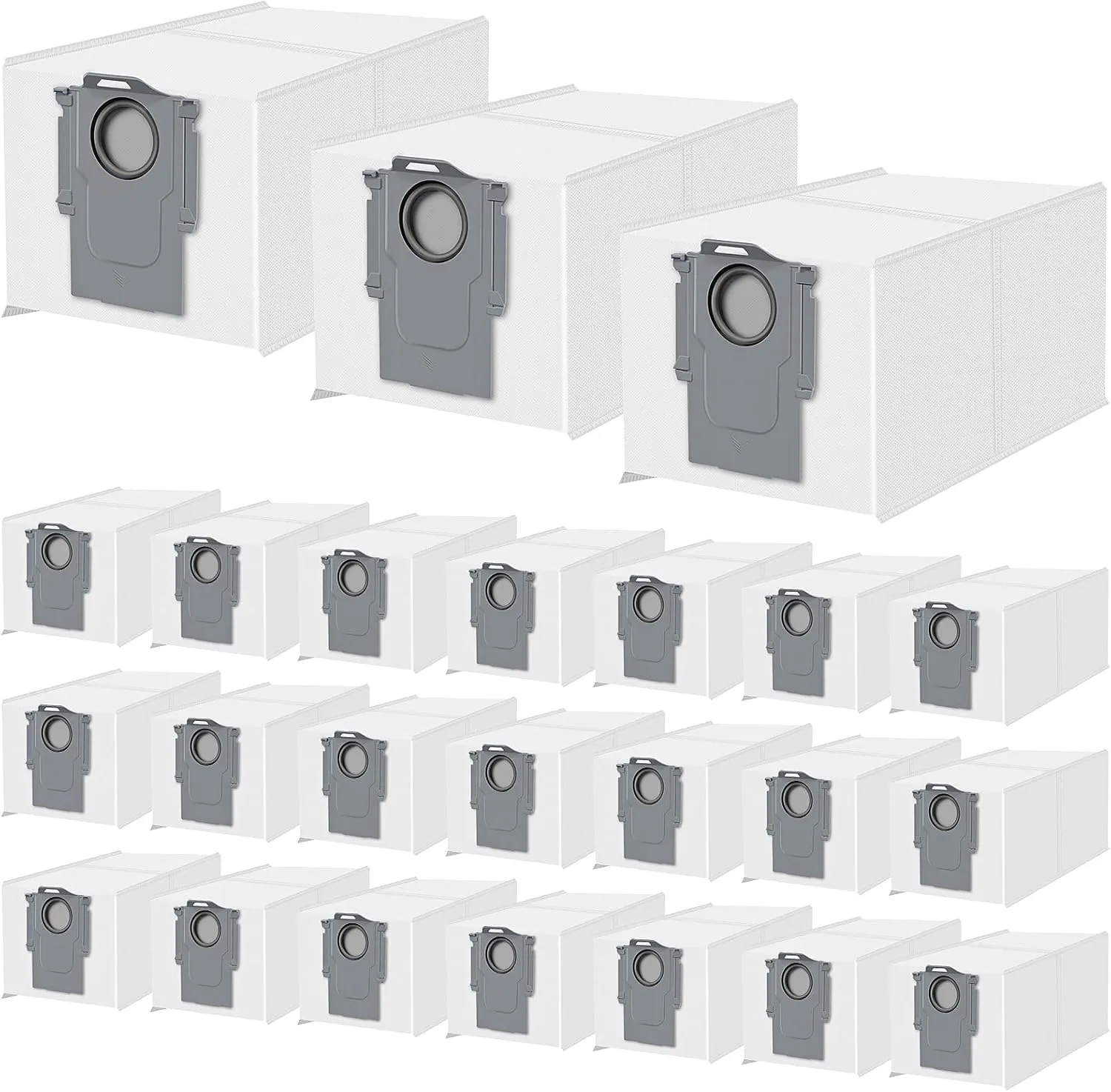 24 Pack Dust Bags for Roborock QV 35A/Saros 10/10R/Q Revo/Qrevo S/Qrevo Pro/Qrevo Plus/Qrevo Master/Qrevo Slim/Qrevo Curv/Qrevo Edge/S8 MaxV Ultra Robot Vacuum, 3L Large Capacity Replacement Dust Bag