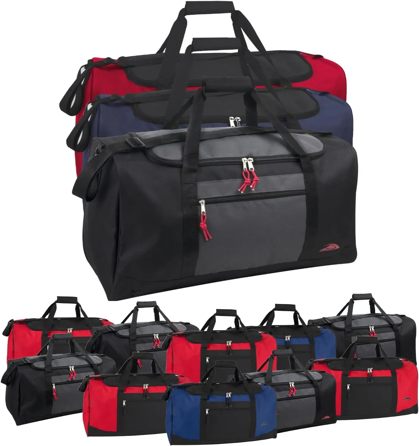 (24 Pieces) 55 Liter, 24 Inch Wholesale Duffle Gym Bags in Bulk for Men and Women, Travel, Sports