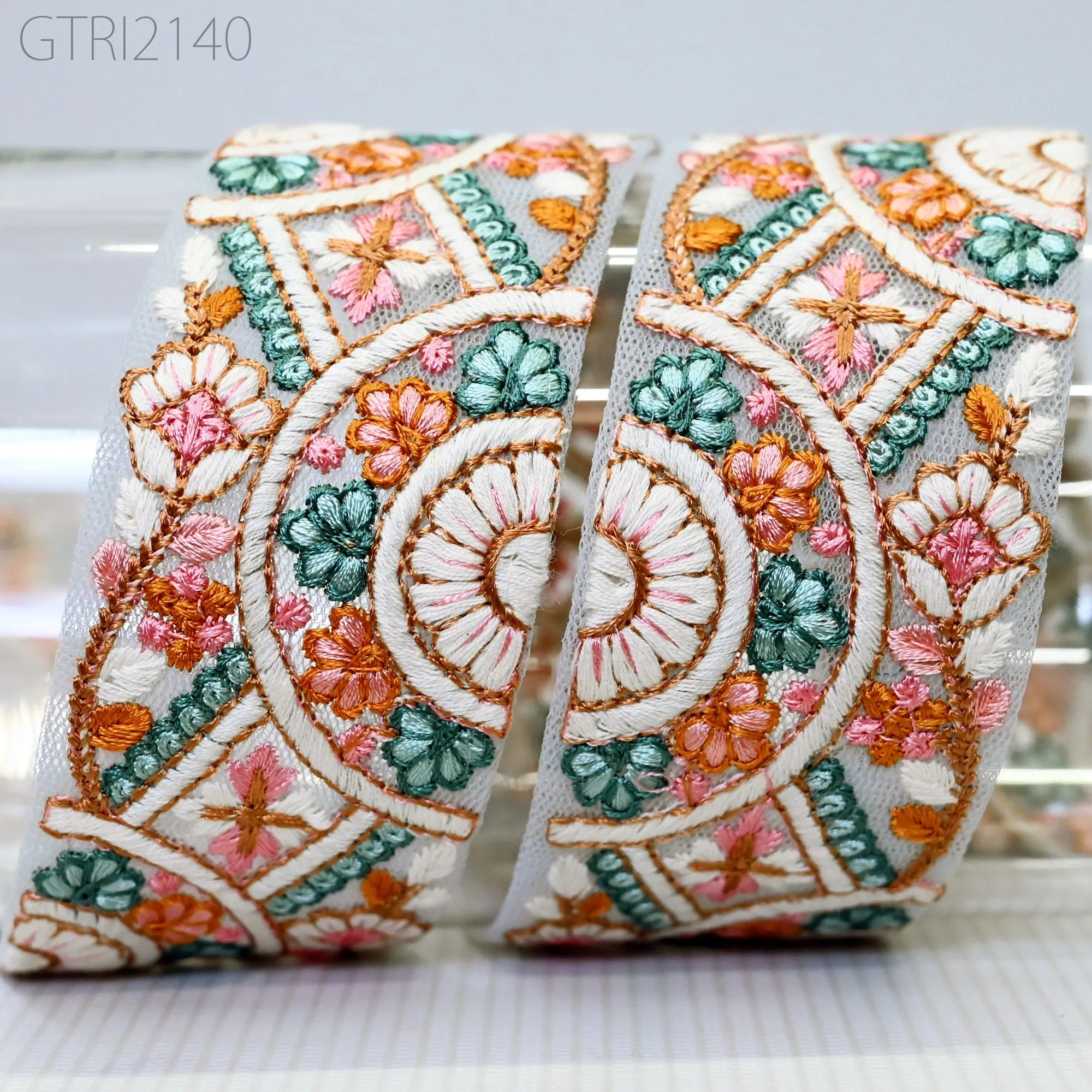 3 Yard Butterfly Indian Trim Embellishments Embroidery Sari Trimmings Saree Border Ribbon for Hairbands Sewing Crafting Home Décor 5CM