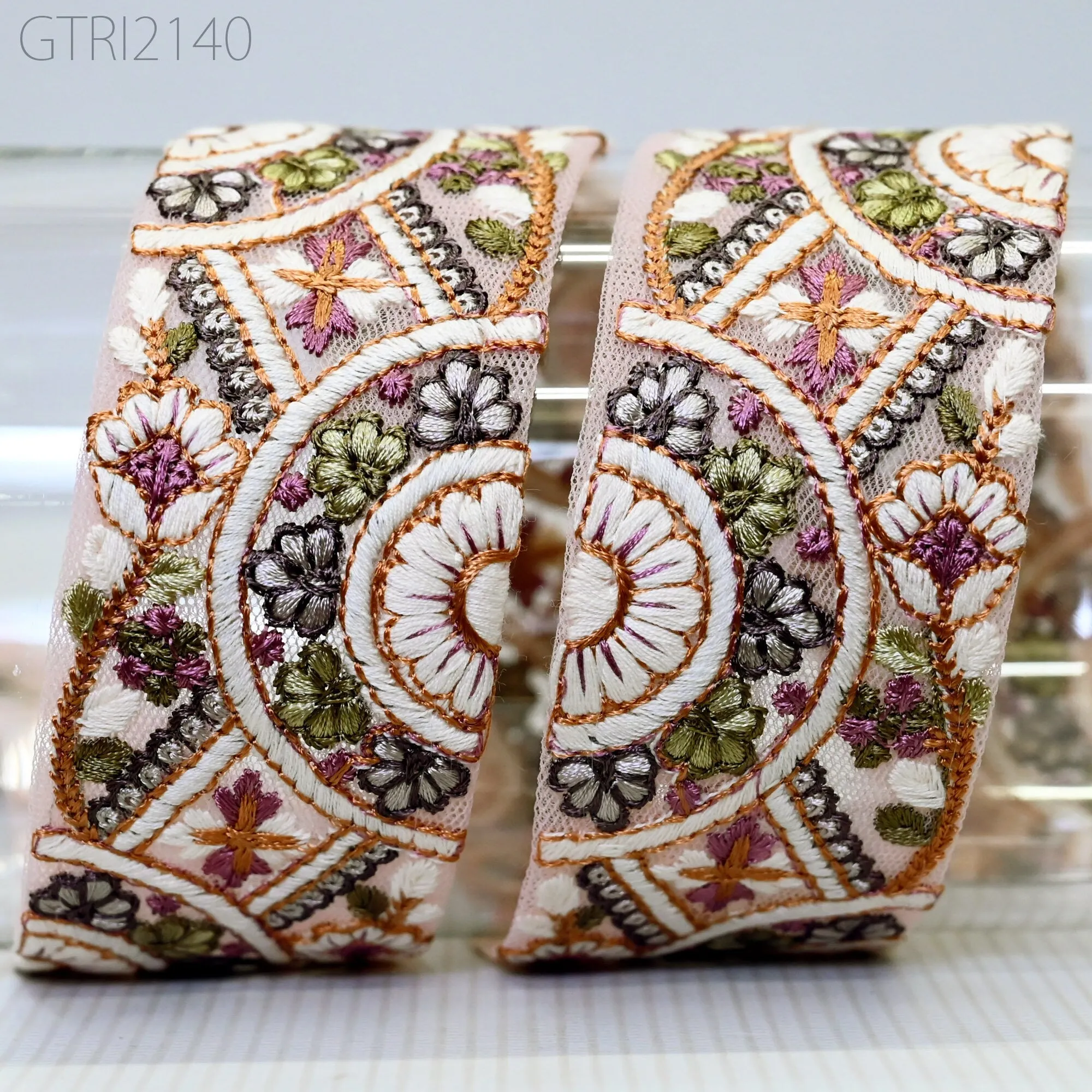 3 Yard Butterfly Indian Trim Embellishments Embroidery Sari Trimmings Saree Border Ribbon for Hairbands Sewing Crafting Home Décor 5CM