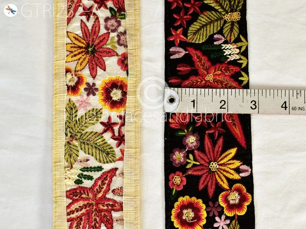 3 Yard Coral DIY Crafting Indian Embroidered Decorative Fabric 68mm Trim Laces Sari Border Saree Ribbon Sewing Curtains Home Decor Accessory
