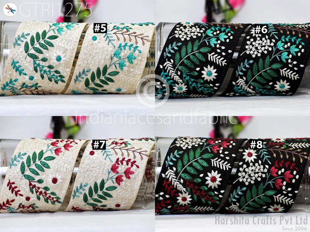 3 Yard Embroidery Fabric 9cm Trims Indian Laces Sari Border Embroidered Ribbon Decorative Sewing Craft Saree Dresses Trimmings Home Decor