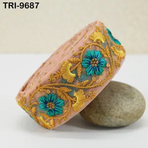 3 Yard Embroidery Ribbons Indian Trim DIY Crafting Hair Accessories Sari Border Wedding Sewing Dress Embroidered Embellishment Trimmings 5cm