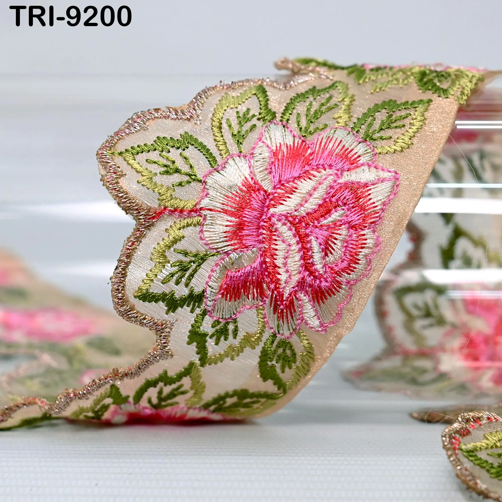 3 Yard Indian 6 cm Scallop Edge Embroidery Trim Embroidered Saree Ribbon Cushions Cover Sewing Crafting Tape Curtains Headbands Sari Border