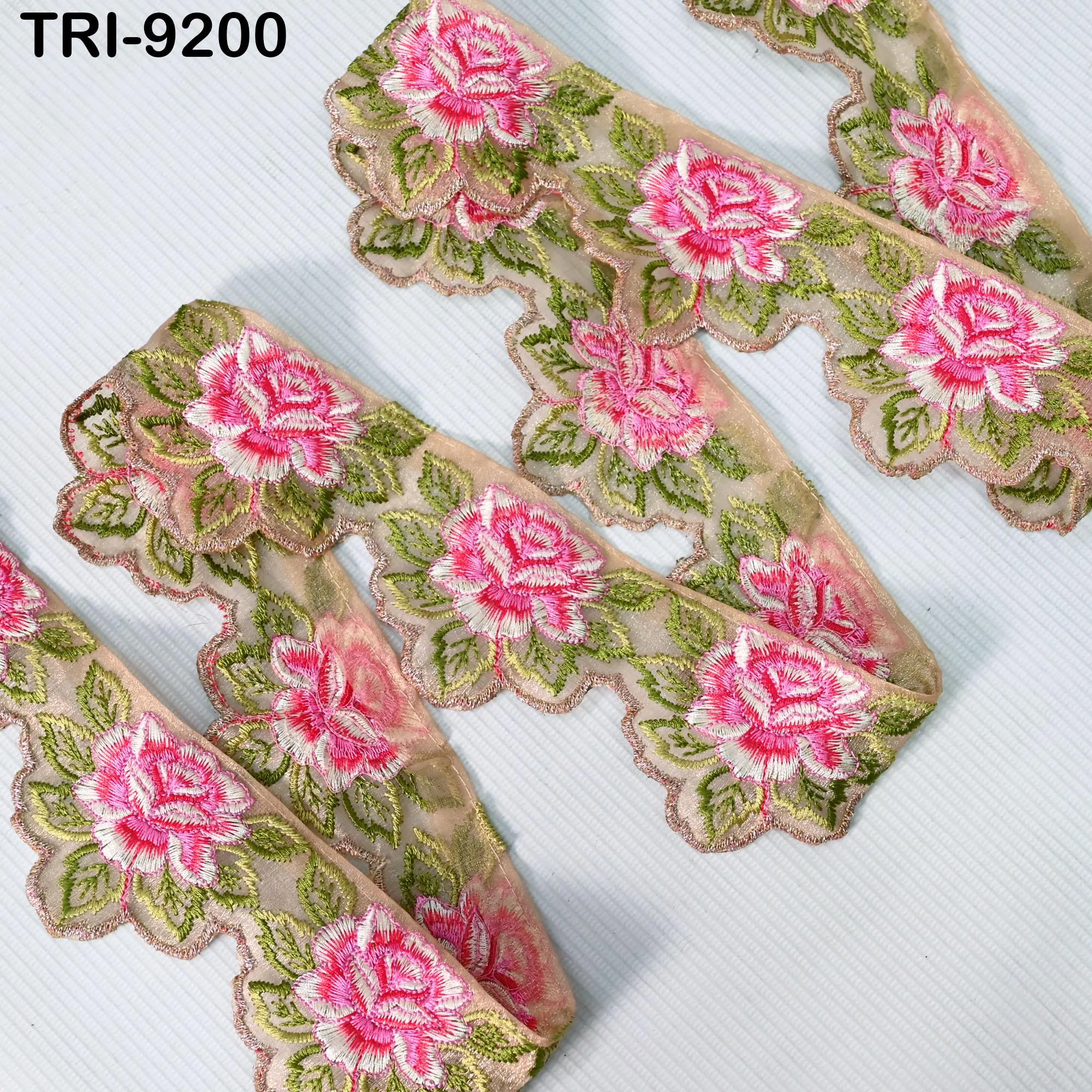 3 Yard Indian 6 cm Scallop Edge Embroidery Trim Embroidered Saree Ribbon Cushions Cover Sewing Crafting Tape Curtains Headbands Sari Border