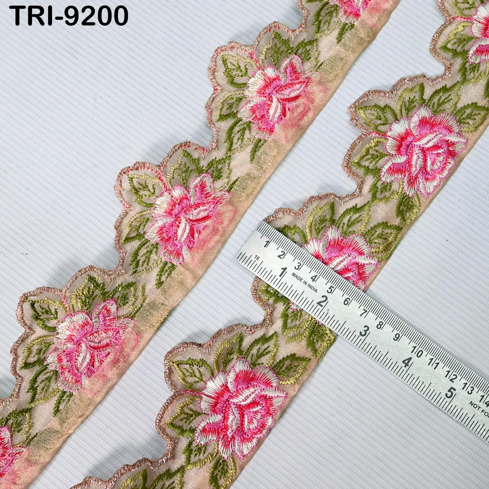 3 Yard Indian 6 cm Scallop Edge Embroidery Trim Embroidered Saree Ribbon Cushions Cover Sewing Crafting Tape Curtains Headbands Sari Border