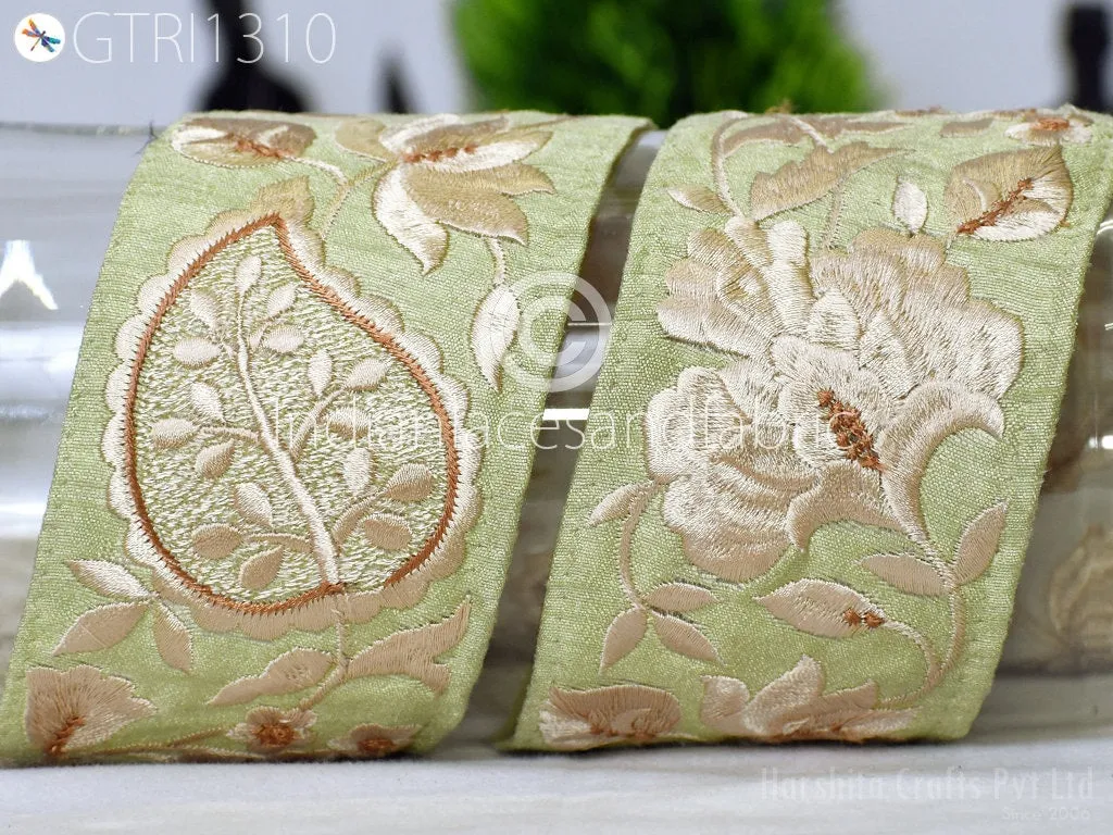3 Yard Indian Embroidered 65mm Trim Drapery Embellishments Hats Bag Saree Trimming Decorative Ribbon Crafting Sewing Sari Borders Home Decor