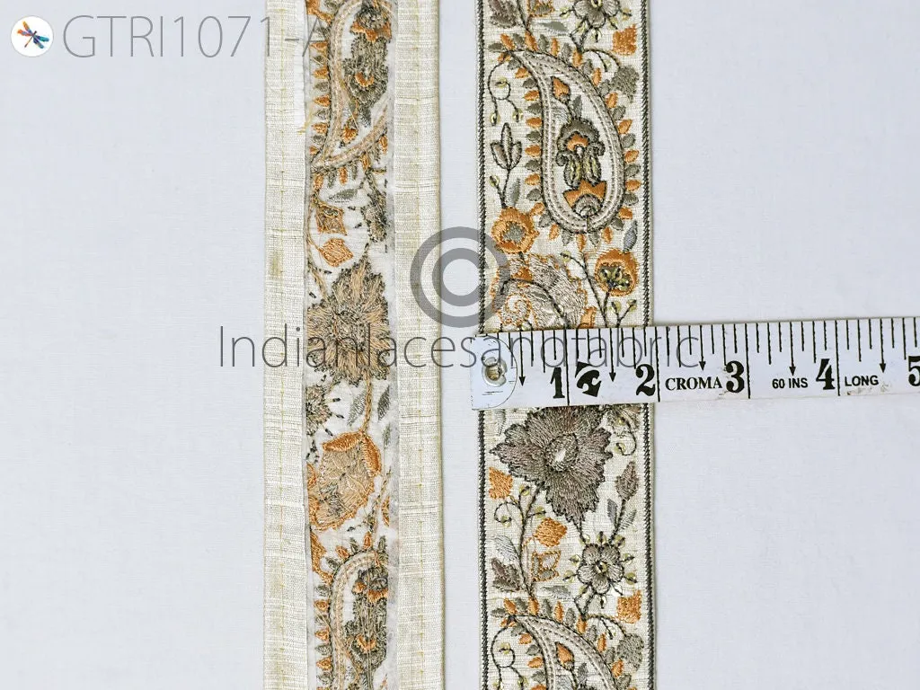 3 Yard Indian Embroidered Embellishment Fabric Trim Saree Ribbon Sewing Crafting Embroidery Border Wedding Dress Trimmings Covers 5 CM