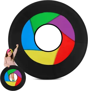 36" Giant Flying Disc Folds to 12" Soft Foldable Flying Ring Throwing Safe Lightweight Fabric Disc with Storage Bag for Summer Kids Adults Family Outdoor Fun School Activities