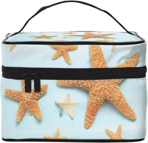 3D Beautiful Maritime Summer Print Portable Travel Makeup Case Versatile Zipper for Makeup Bag Large Capacity Polyeste