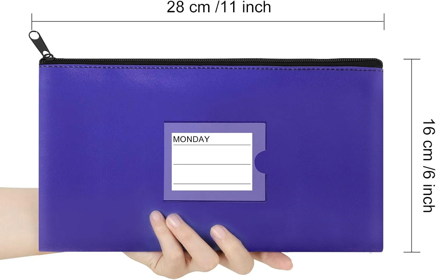 4 Pack Bank Deposit Money Bag, Heavy Duty Leatherette Security Zipper Wallet with Clear Window, Coin Bag, Cash Bag, Tool Pouch, Assorted Colors (4 Pack)