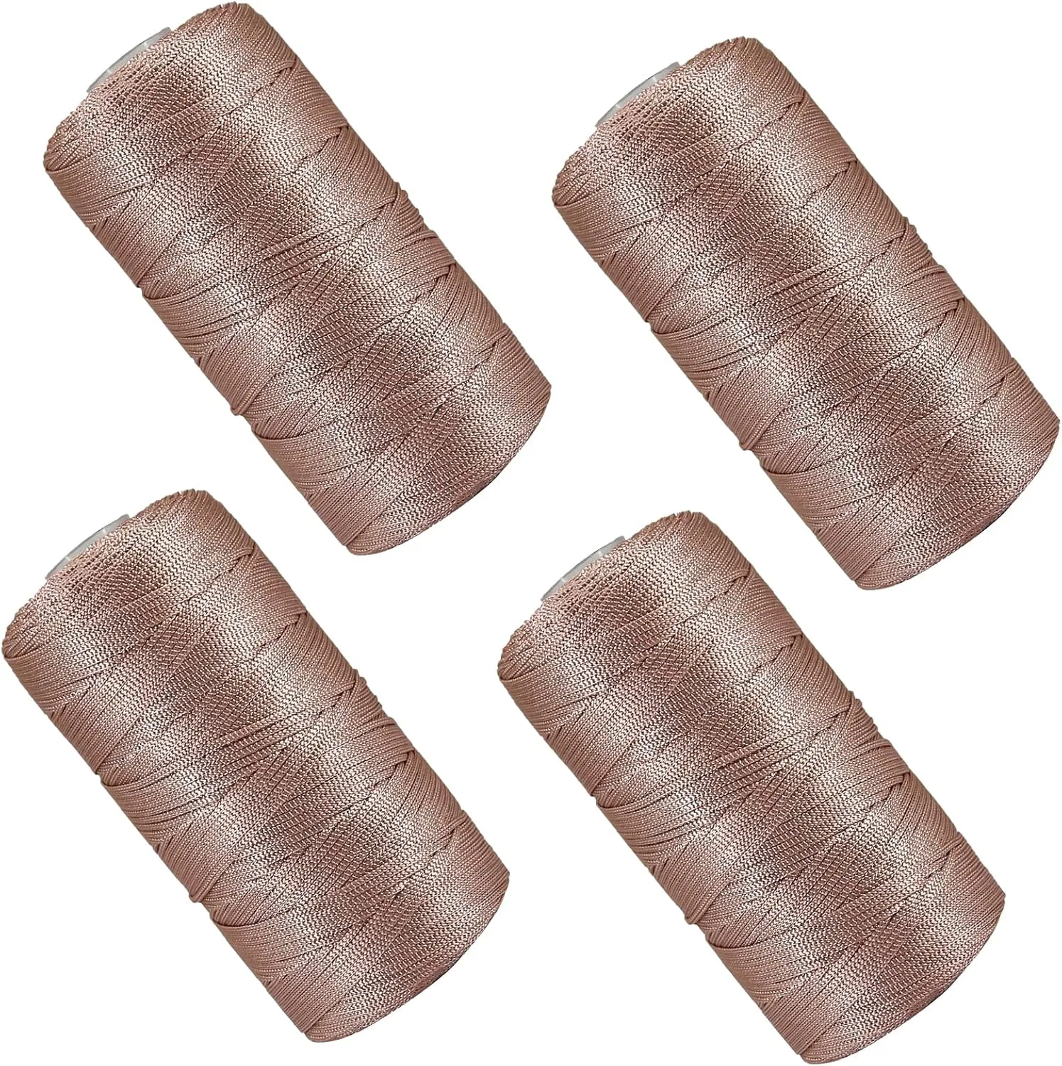 4 PCS 400g Summer Sun Hat Yarn for Crocheting, Ice Linen Silk Hand Knitting Light Body Yarn, Polyester Hollow Yarn for DIY Summer Cool Hat Shoes Bags Cushions Cell Phone Bags and Car Cushions(Coffee)