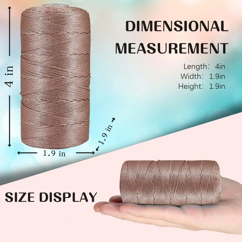 4 PCS 400g Summer Sun Hat Yarn for Crocheting, Ice Linen Silk Hand Knitting Light Body Yarn, Polyester Hollow Yarn for DIY Summer Cool Hat Shoes Bags Cushions Cell Phone Bags and Car Cushions(Coffee)