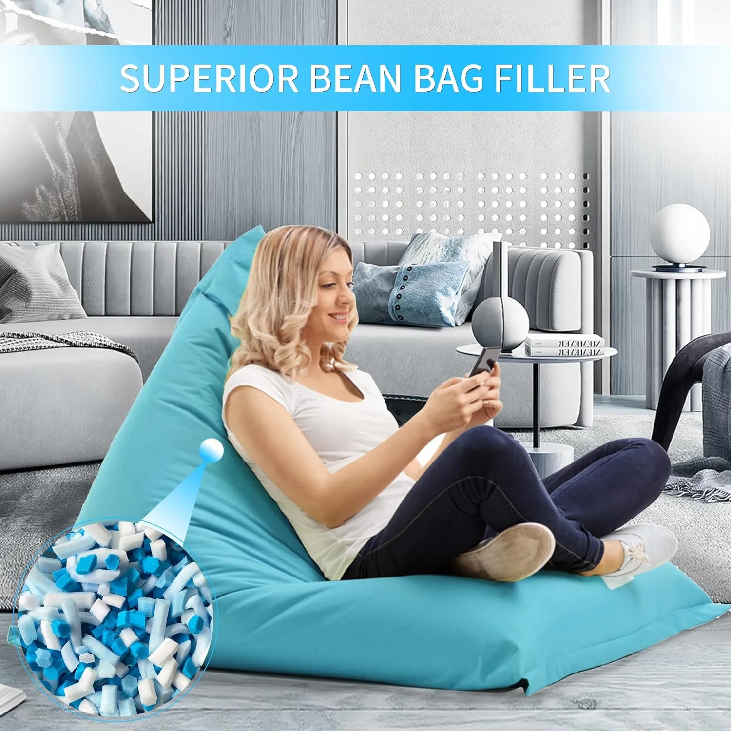 40 LBS Shredded Memory Foam Filling, Bean Bag Filler, Added Gel Particles Comfortable and Soft,Very Suitable for Filling Bean Bags, Pillows,Dog beds, Couch Cushion