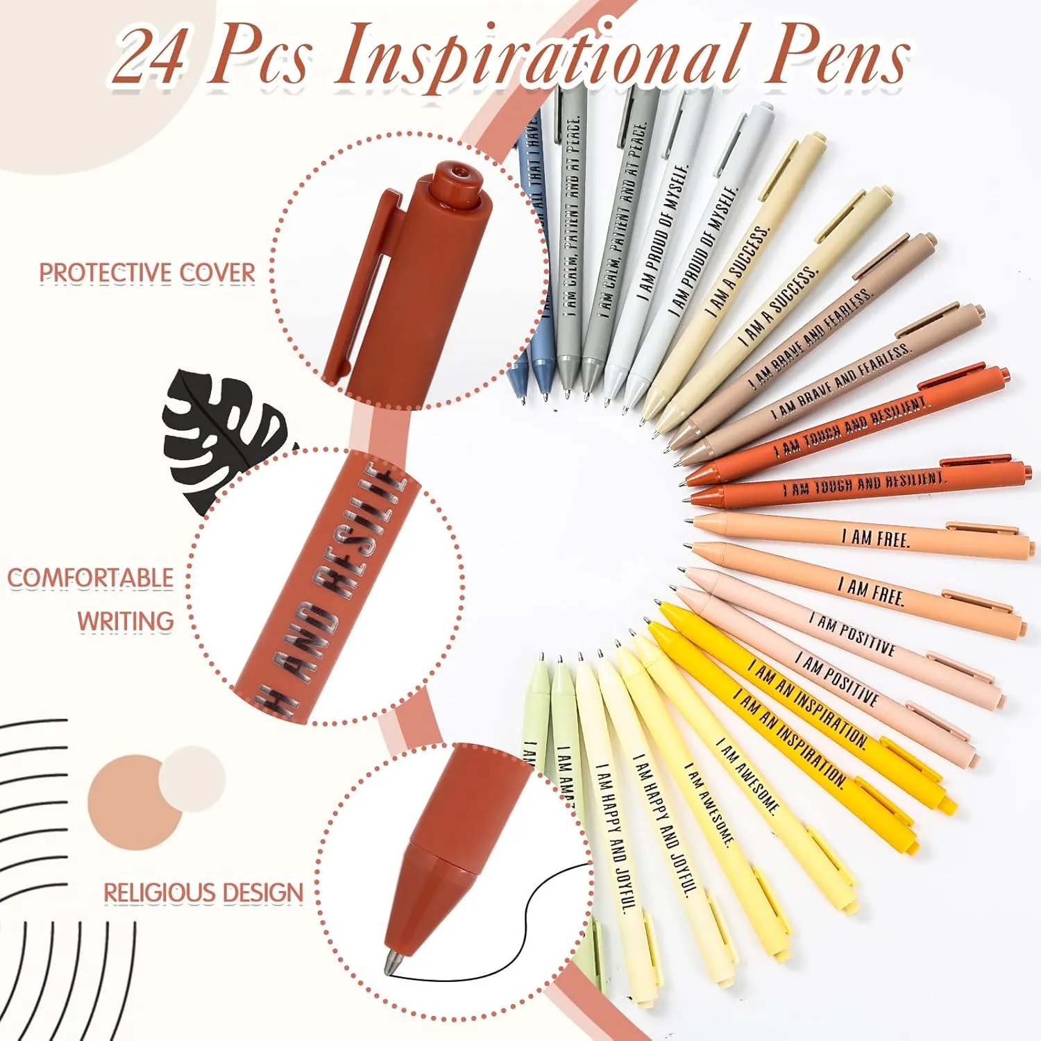 48 Pcs Positive Affirmation Gift Set Gratitude Notebooks with Pens Small Bags Motivational Encouragement Notepads Daily Affirmations Journal for Women Stress Relief Self Care (Rainbow)
