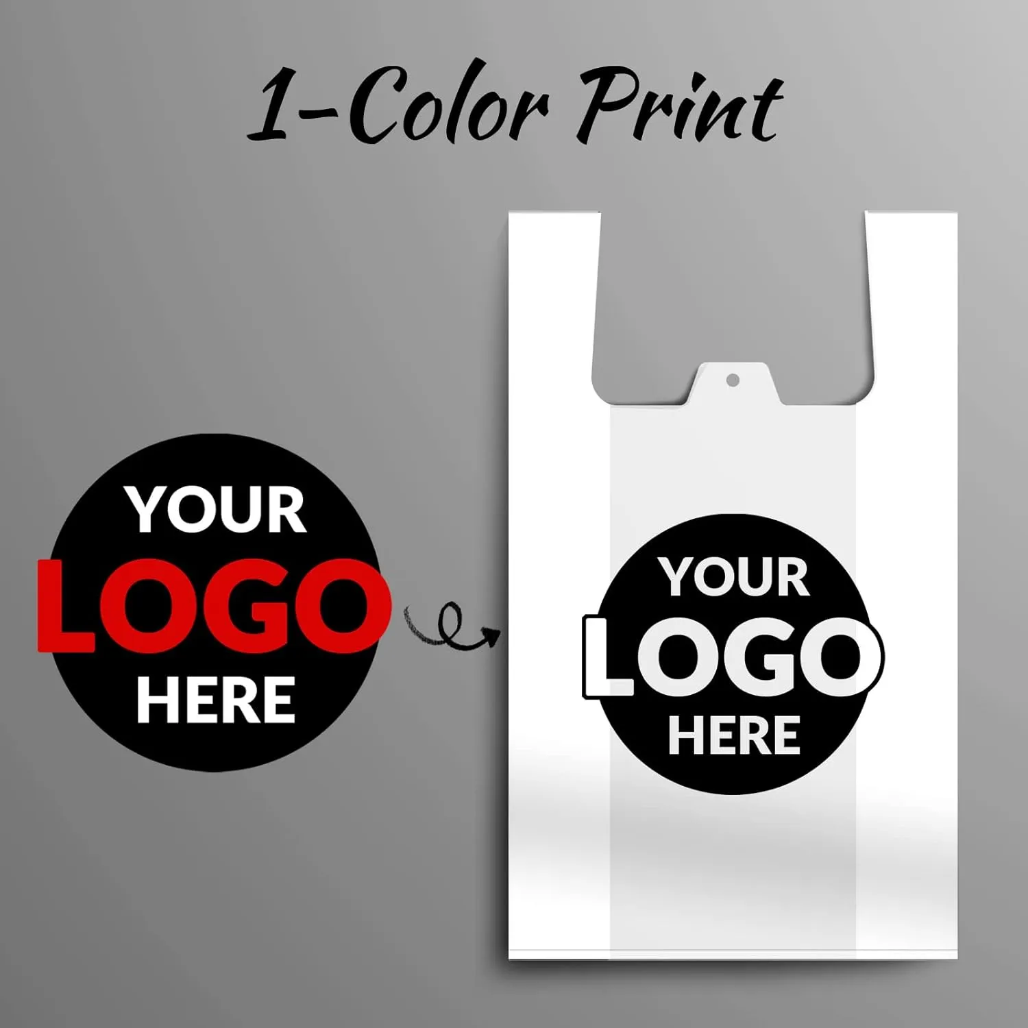 500 Pack Custom Logo Shopping Bags