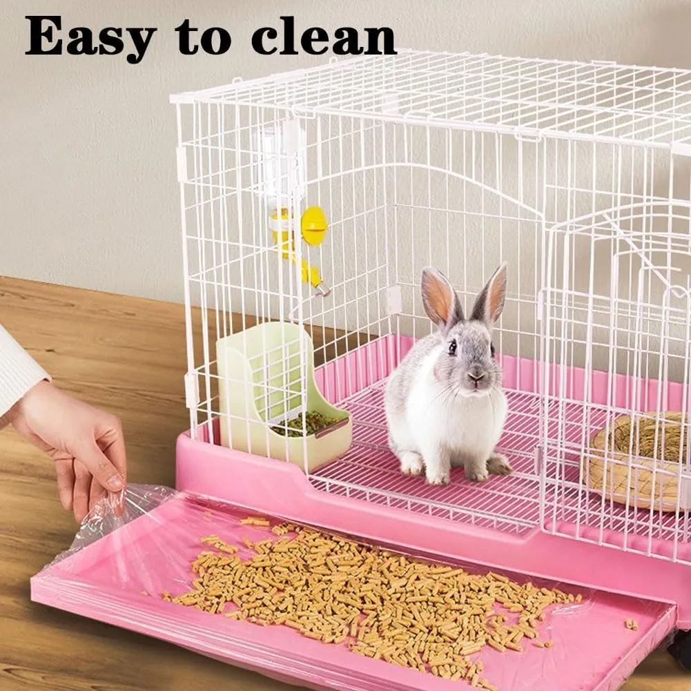 50PCS Disposable Cage Liners,Clear Plastic Rabbit Cage Liner Bag,Suitable for Rabbits, Guinea Pigs, Parrots, Ferrets, Cats, Hamsters, and Chinchillas,Universal Toilet Film for Bunny