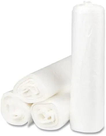 7-10 Gallon Clear Trash Can Liners - 24" x 24" – High Density Garbage Bags - Case of 1000 – Multipurpose for Office, Outdoor, Recycling, Industrial and Commercial