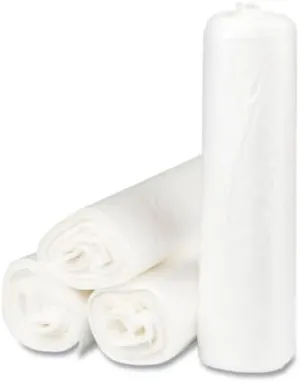 7-10 Gallon Clear Trash Can Liners - 24" x 24" – High Density Garbage Bags - Case of 1000 – Multipurpose for Office, Outdoor, Recycling, Industrial and Commercial