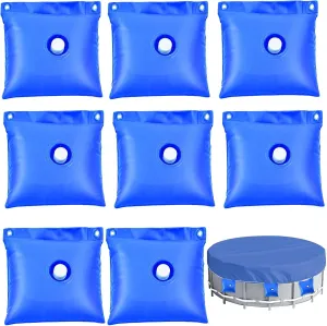 8 Pack Wall Bags for for Above Ground Pool, Heavy Duty Pool Water Bags Swimming Pool Cover Hanging Bag Pool Cover Weights Pool Closing Winterizing Kit Water Tubes for Winter Pool Cover,12″L×12″W