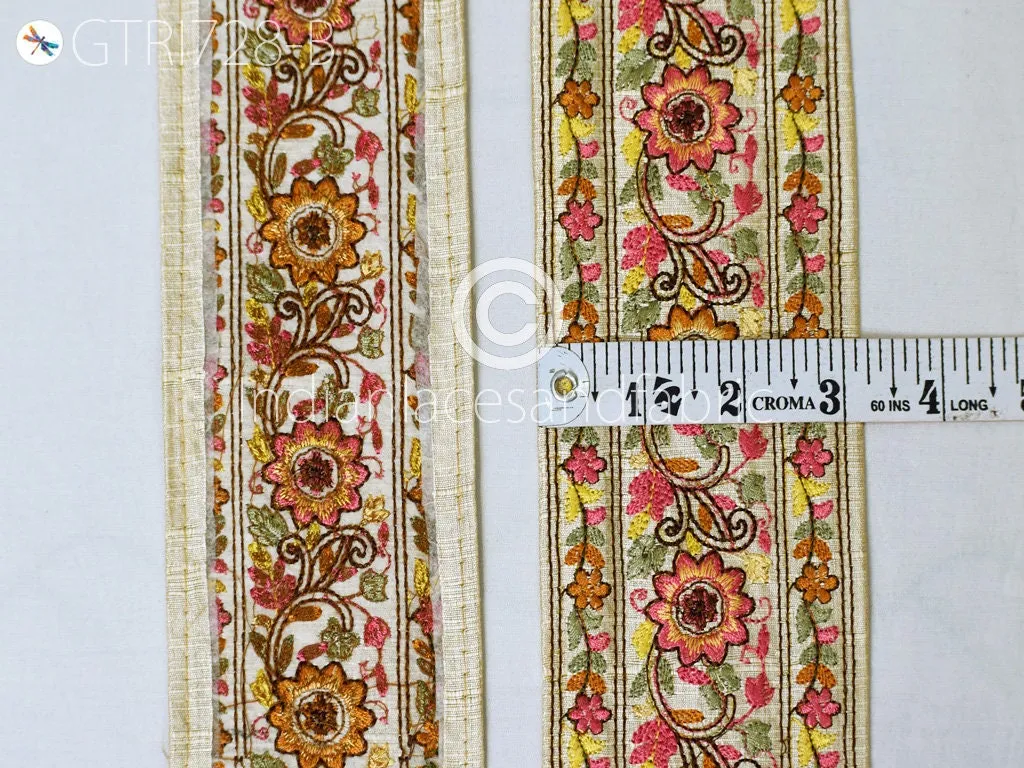 9 Yard Decorative 8CM Embellishments DIY Crafting Sewing Saree Indian Sari Border Home Decor Bags Embroidery Fabric Trim Embroidered Ribbon