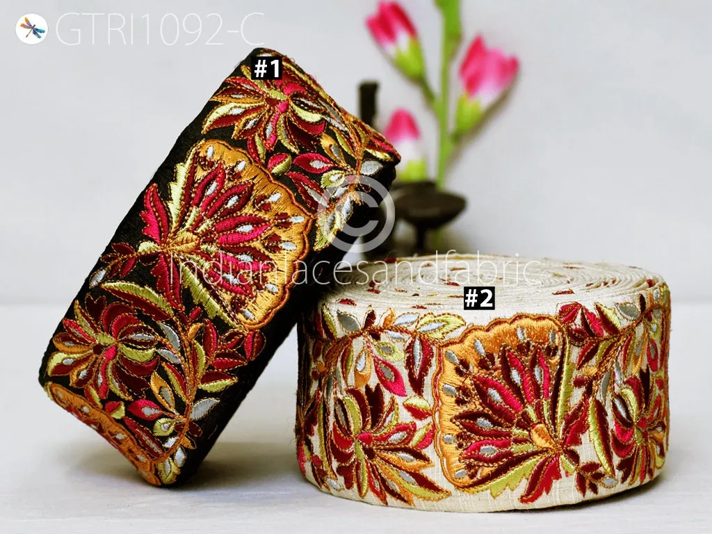 9 Yard DIY Crafting 6cm Indian Embroidered Decorative Fabric Trim Dresses Laces Sari Border Saree Ribbon Sew Curtains Home Decor Accessories