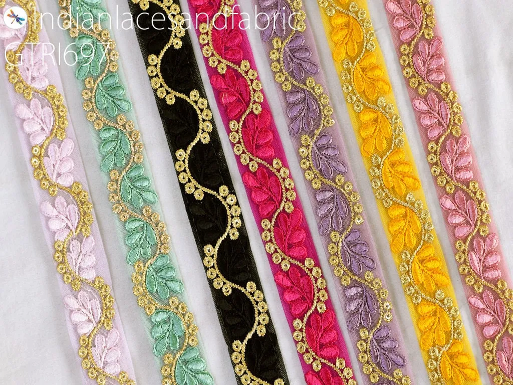 9 Yard Embroidered 3cm Embellishment Sewing DIY Crafting Embroidery Cushions Lace Home Decor Fabric Trim Gift Wrapping Ribbon Indian Border