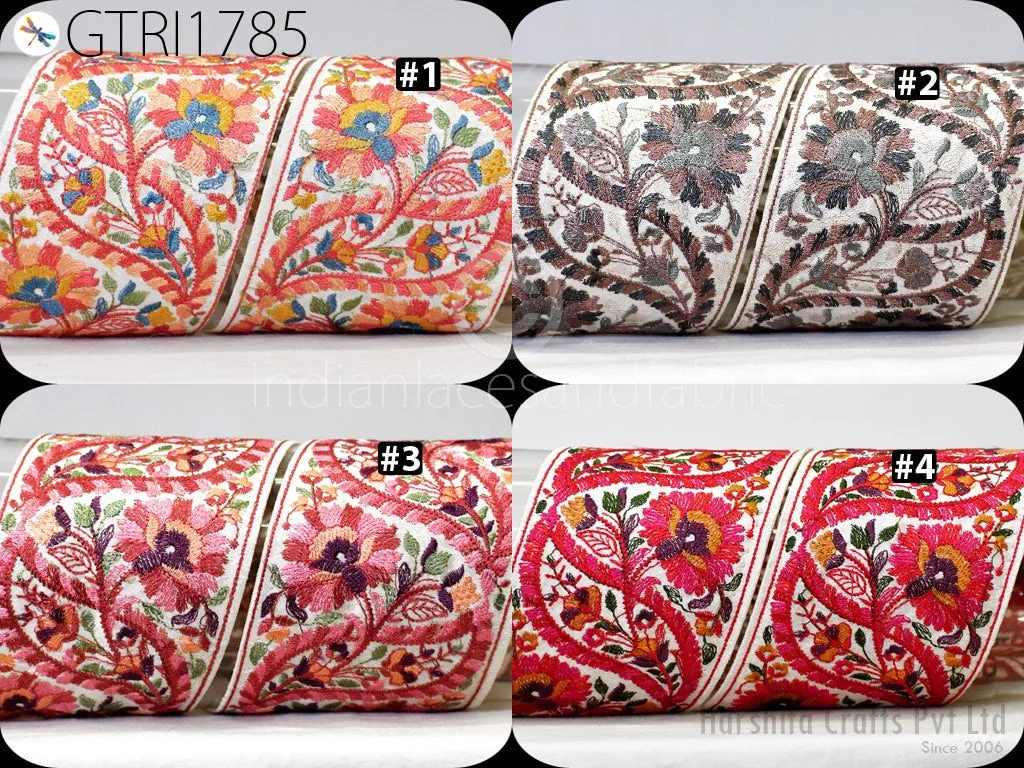 9 Yard Embroidered 85mm Trim Indian Sari Border DIY Crafting Fabric Saree Sewing Decorative Beach Bags Lehenga Trimmings Ribbons Home Decor