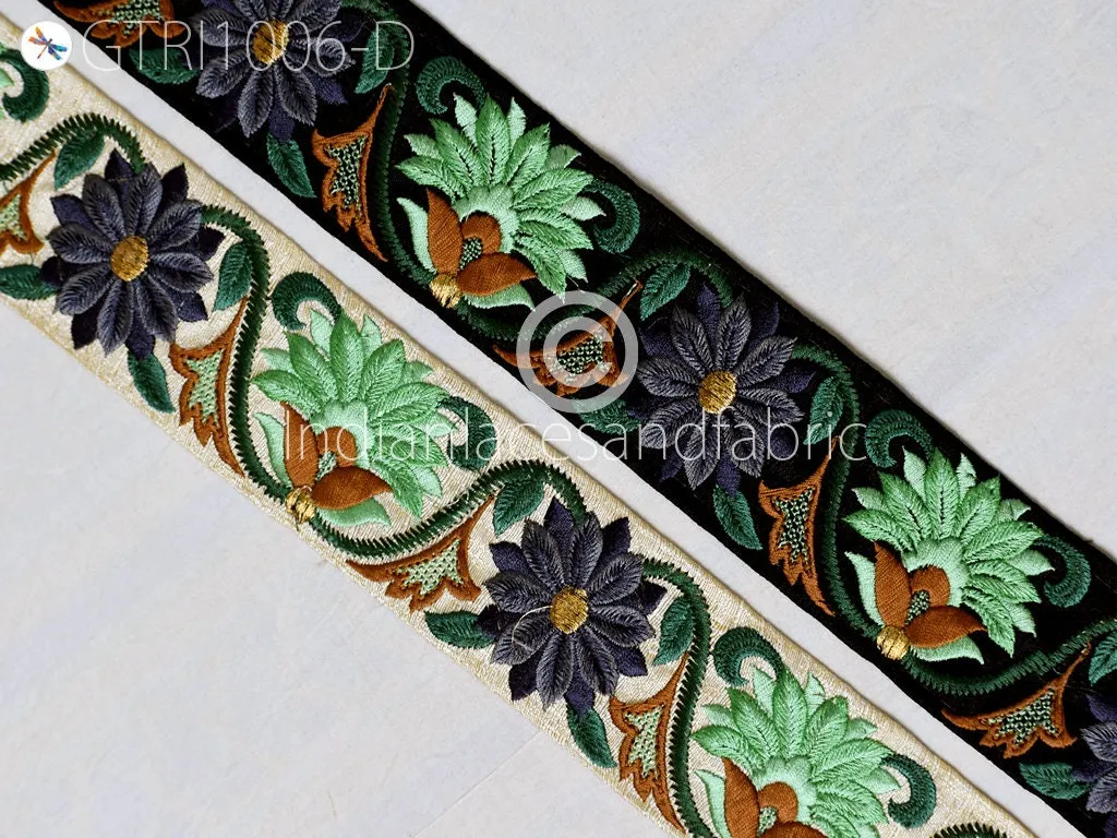 9 Yard Embroidered Fabric Trim Embroidery Embellishment Sewing Costumes Cushion DIY Crafting Ribbon Sewing Border Indian Wedding Dress Lace