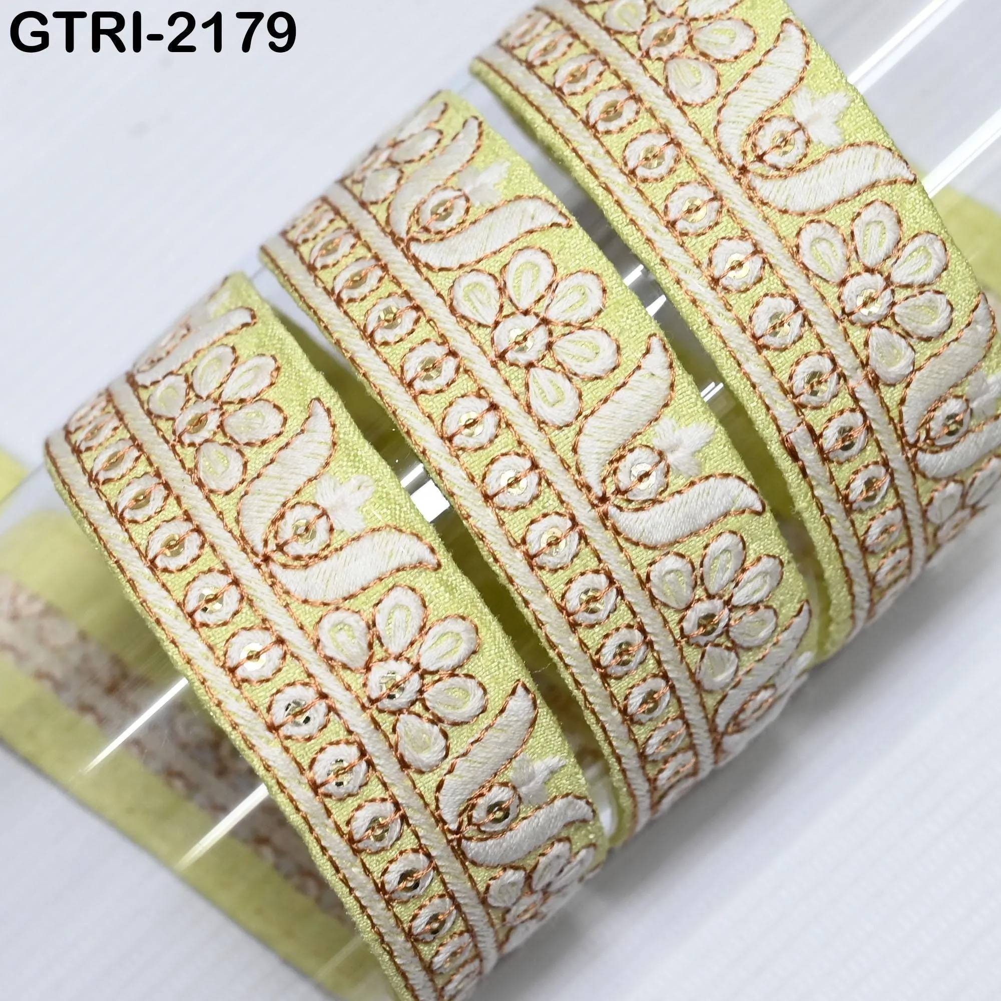 9 Yard Embroidery 3cm Ribbons Fabric Trim 6cm Indian Embroidered DIY Crafting Border Sewing Tote Bag Shoe Making Costumes Holiday Ornaments