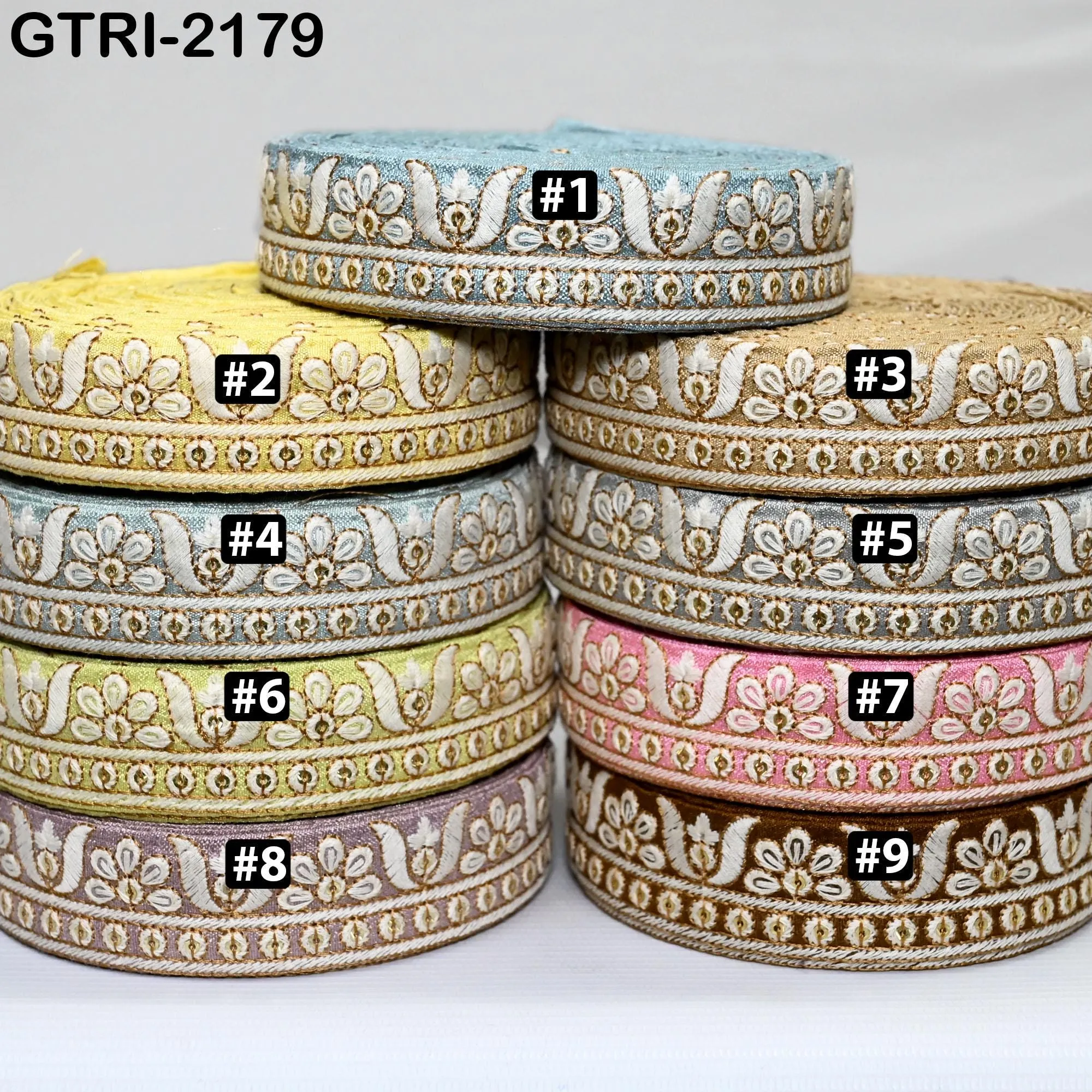 9 Yard Embroidery 3cm Ribbons Fabric Trim 6cm Indian Embroidered DIY Crafting Border Sewing Tote Bag Shoe Making Costumes Holiday Ornaments