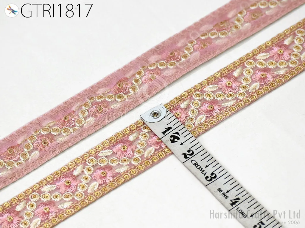 9 Yard Embroidery Fabric 38MM Trim Embellishment Embroidered Sari Ribbons DIY Crafting Border Indian Trimmings Cushions Laces Home Decor