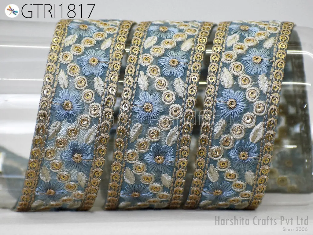 9 Yard Embroidery Fabric 38MM Trim Embellishment Embroidered Sari Ribbons DIY Crafting Border Indian Trimmings Cushions Laces Home Decor