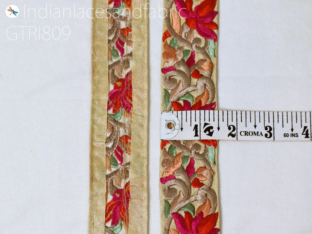 9 Yard Embroidery Fabric 45 MM Trim Embellishment Shoe Making Embroidered Trims Dog Collar Ribbon Sewing Crafting  Indian Wedding Dress Lace