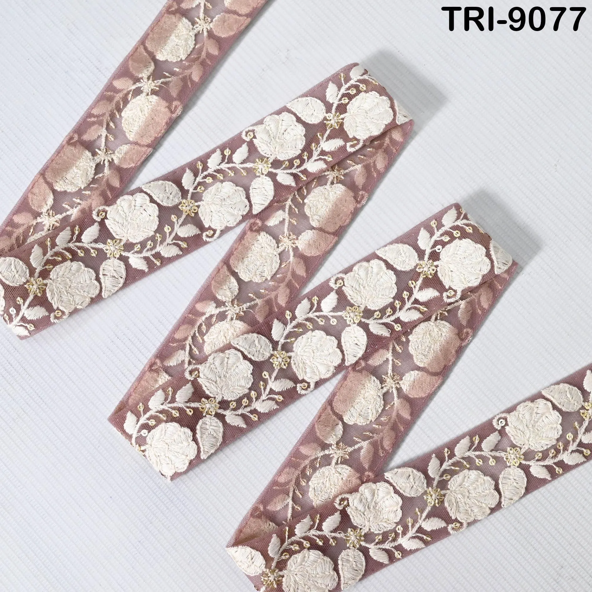 9 Yard Embroidery Fabric 4cm Trim Cushion Covers Embellishment Embroidered Saree Ribbon Sewing Crafting Border Indian Wedding Gown Lace