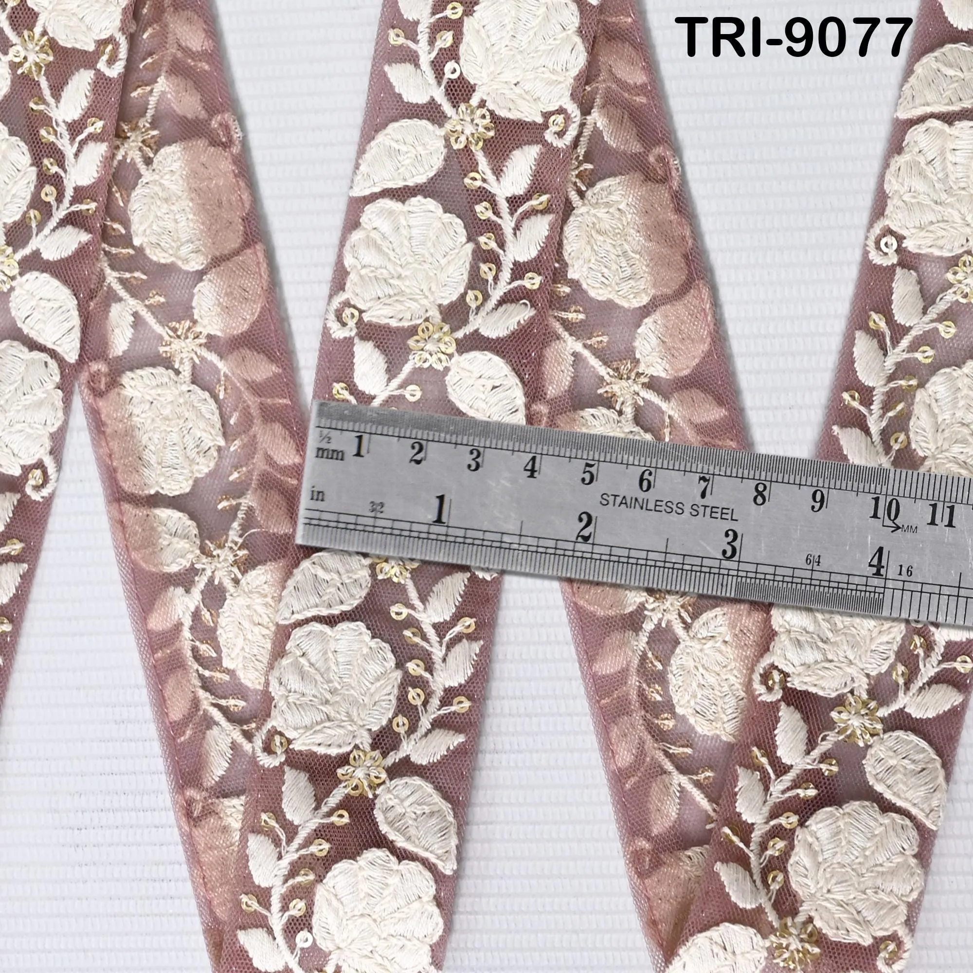 9 Yard Embroidery Fabric 4cm Trim Cushion Covers Embellishment Embroidered Saree Ribbon Sewing Crafting Border Indian Wedding Gown Lace