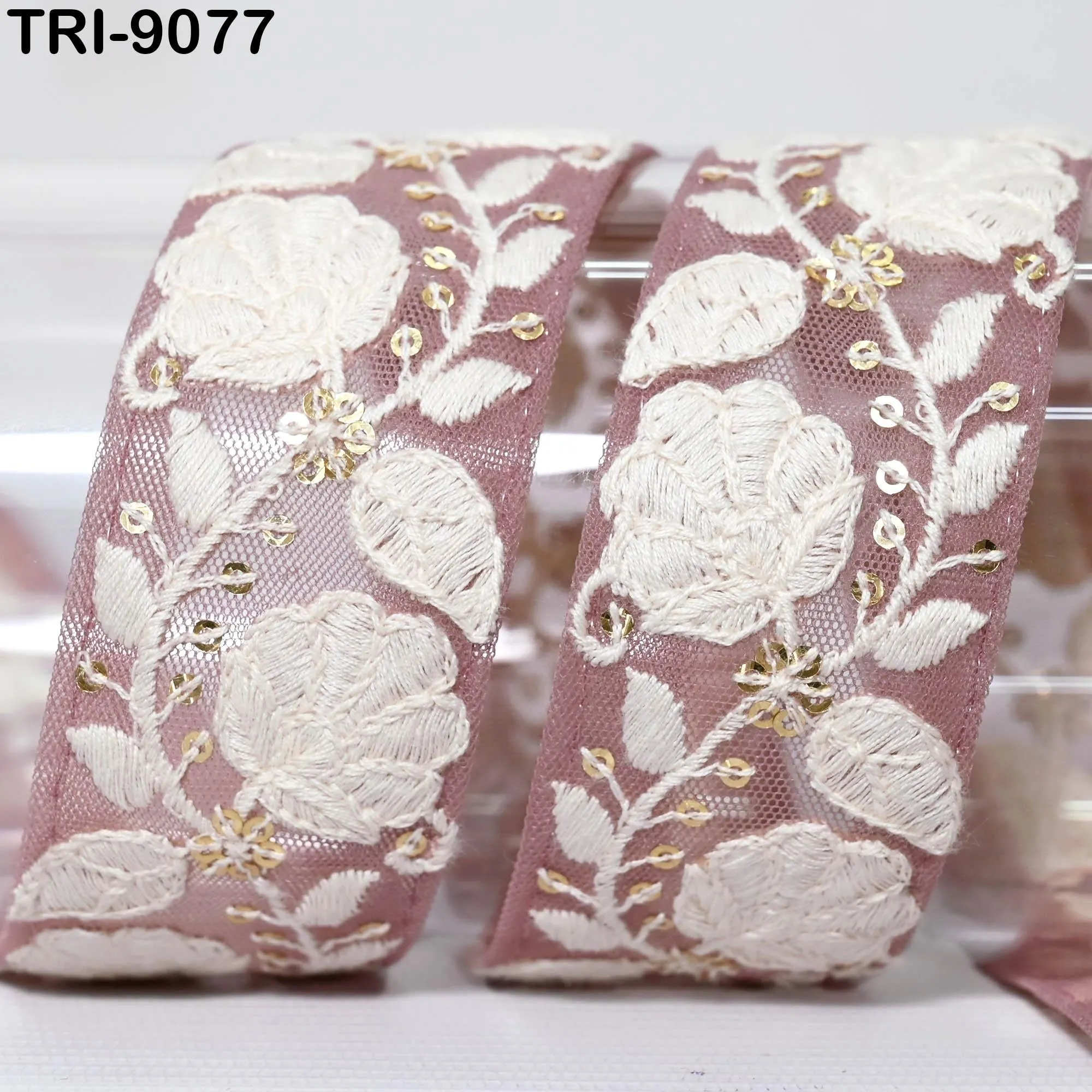 9 Yard Embroidery Fabric 4cm Trim Cushion Covers Embellishment Embroidered Saree Ribbon Sewing Crafting Border Indian Wedding Gown Lace