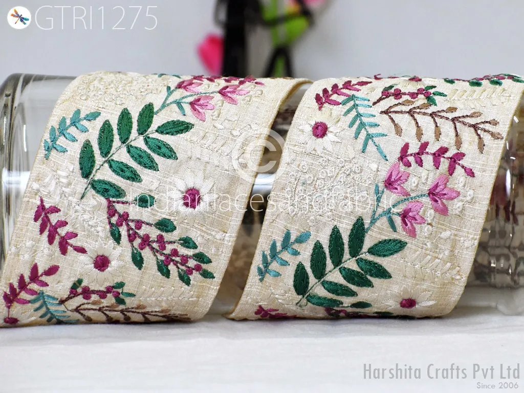 9 Yard Embroidery Fabric 9cm Trims Indian Wear Laces Sari Border Embroidered Ribbon Decorative Sewing Saree Dresses Trimmings Home Decor