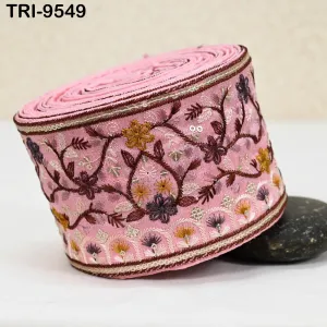 9 Yard Embroidery Ribbon Trim 9 cm Saree Border DIY Crafting Sewing Throw Pillow Home Decor Embellishments Historic Costumes Junk Journals