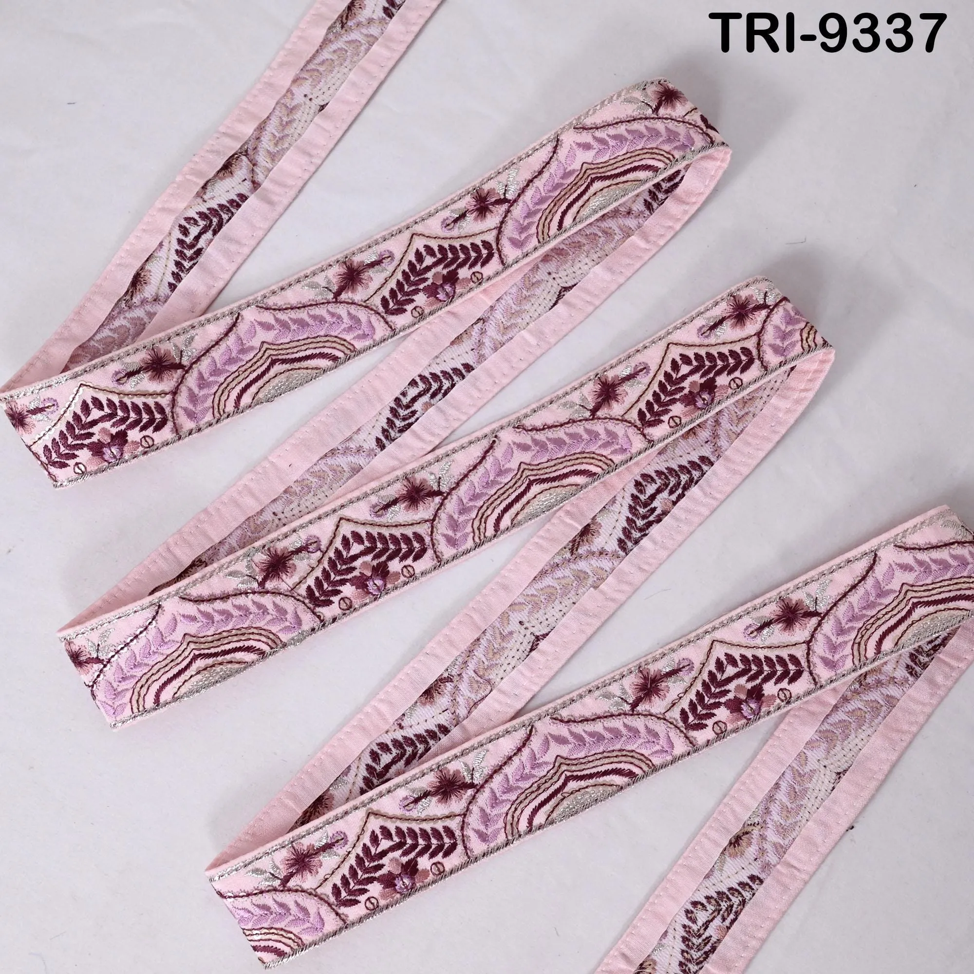 9 Yard Embroidery Trim Fabric 35mm Embellishment Sari Ribbon Sewing DIY Crafting Border Indian Embroidered Trimming Cushion Laces Home Decor